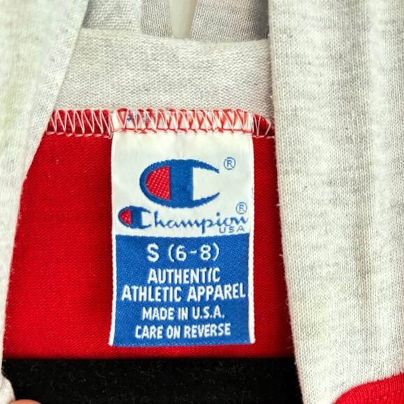 Vintage champion made in the USA red sweatshirt hooded classic 6y Slim Torso - Picture 2 of 7